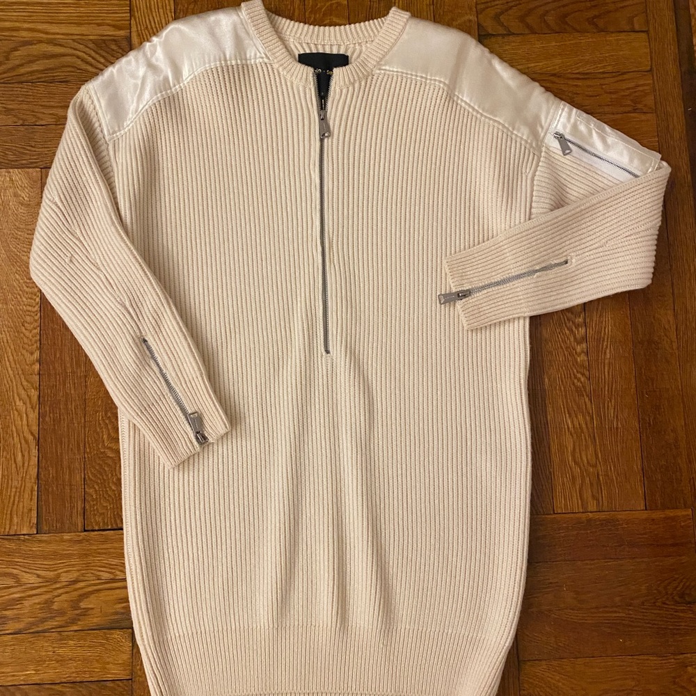NWOT Maje & Schott Ivory Wool Sweaterdress Size 3